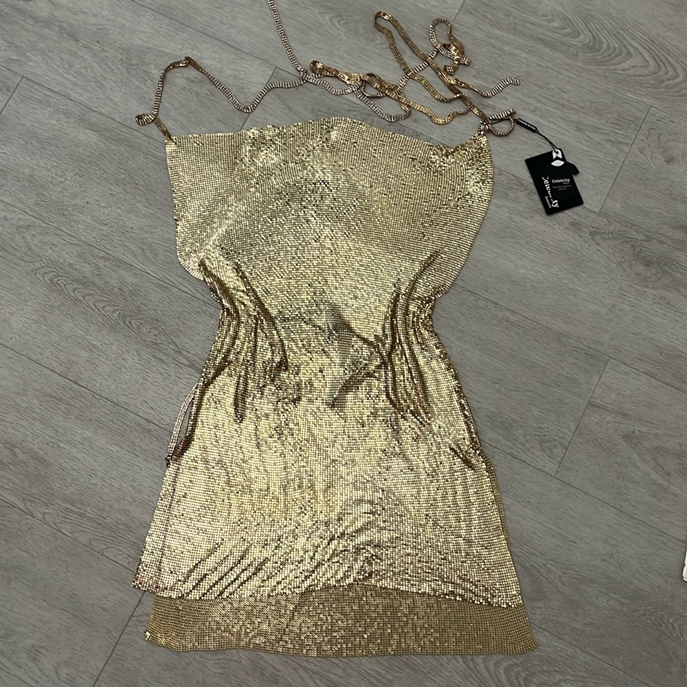 NWT celebrity 100% aluminum sexy dress